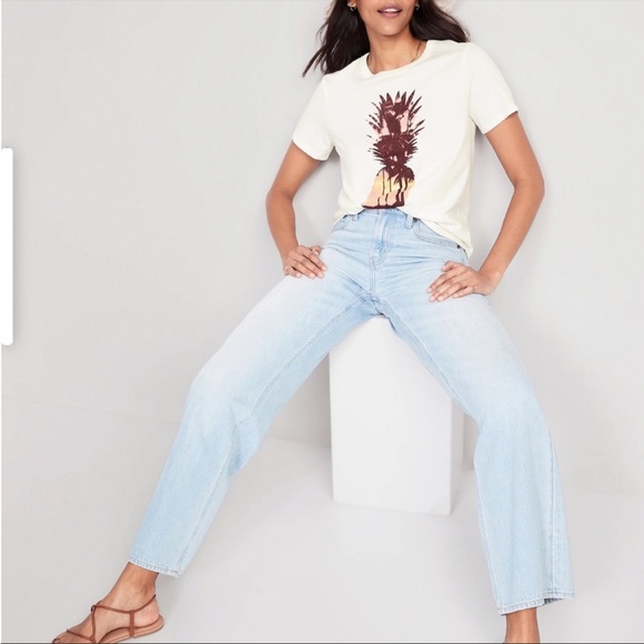 NWT OLD NAVY EveryWear Slub-Knit Graphic T-Shirt Color: Seasalt SIZE XTRA LARGE - Picture 4 of 6